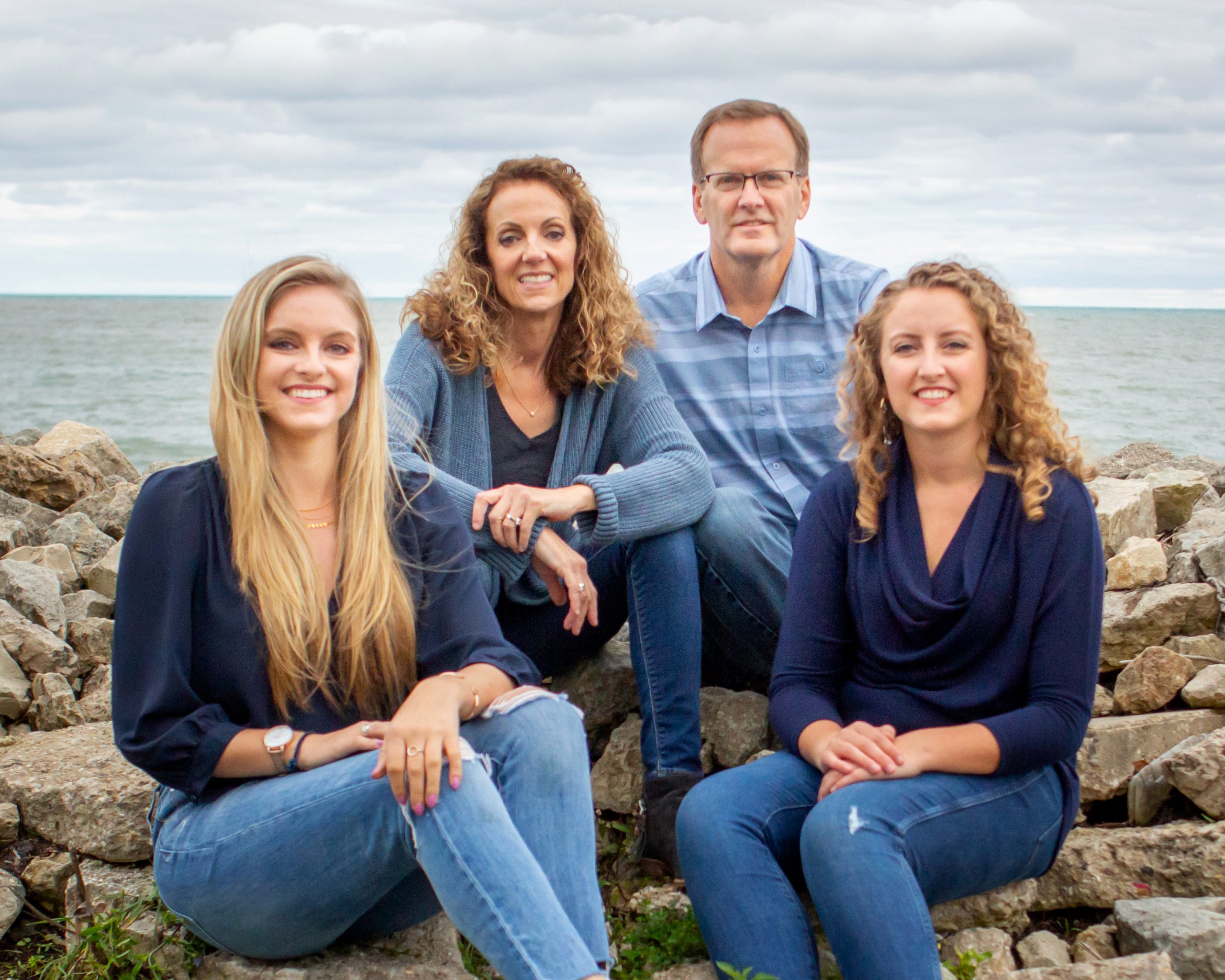 Family portrait along Lake Michigan